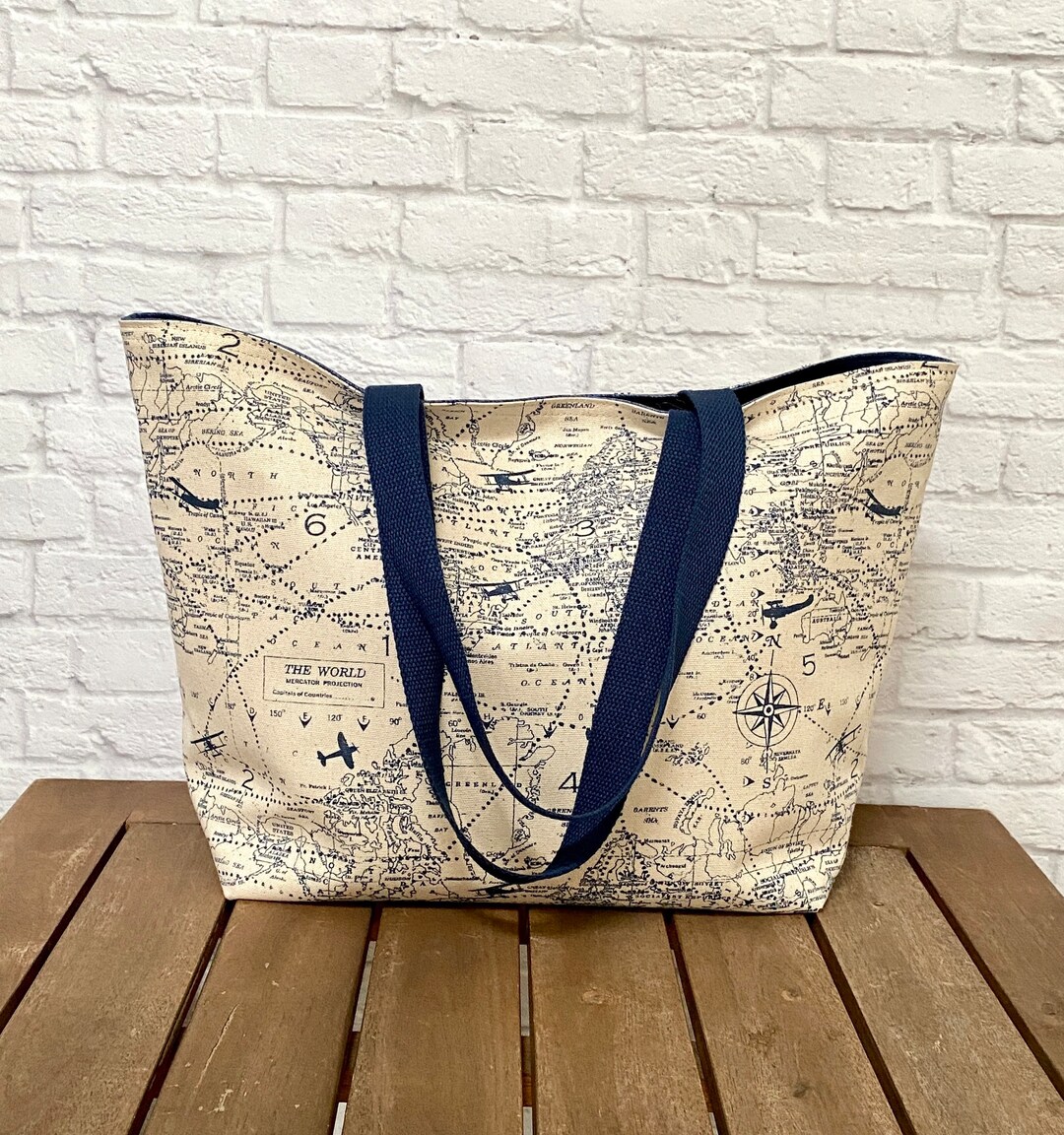 Foldable Tote Bag Large Travel Tote Canvas Market Bag Etsy