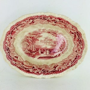 Vintage Mason's Ironstone England Vegetable Bowl - Pink Vista Transferware - Serving Dish - Country Kitchen Décor Serveware - Collectible