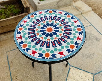 Marokkanischer Mosaik Tisch: Boho Outdoor Garten Möbel