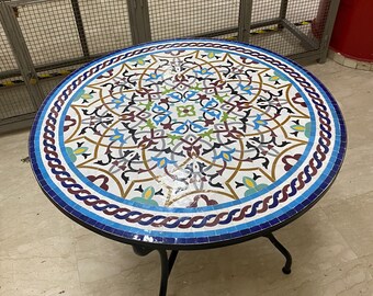 Handmade Moroccan Mosaic Dining Table: Outdoor Patio Decor