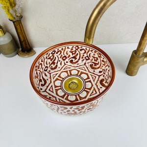 Custome made Dark Brown Basin sink, Countertop Round Bathroom Vessel Sink, ceramic Lavatory Wash-Hand, Vanity Porcelain Sink