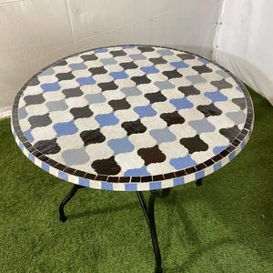 Unique Moroccan Mosaic Table 100% Handmade, Custom Table, Garden Tiles Table, Outdoor Table, Indoor Table, Solid Mosaic Table