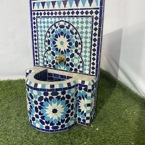 GARDEN WALL FOUNTAIN, Moorish Patio Garden Fountain 100% Handmade, Waterfall fountain water Feature, Modern Decorative fountain Art Indoor.