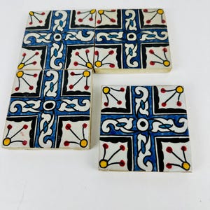 4&quot;X4&quot; Custom Moroccan Tiles, Unique Handmade Terracotta for Kitchen Walls & Floors tiles, Hand-Painted Backsplash and Bathroom Decor tile