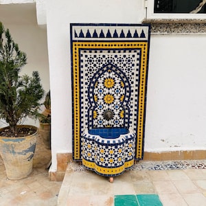 LARGE MOSAIC FOUNTAIN, Outdoor/indoor Mosaic Tile Fountain Decor, Handcrafted Fountain, Patio Artisanal Fountain, Water Feature Fountain.