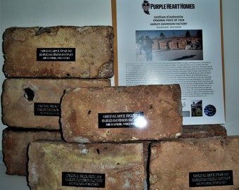 GREAT GIFT! Historical Brick from Original 1918 Harley-Davidson Motorcycle Factory w/hand-signed COA (leather helmet hd jacket boots gloves)