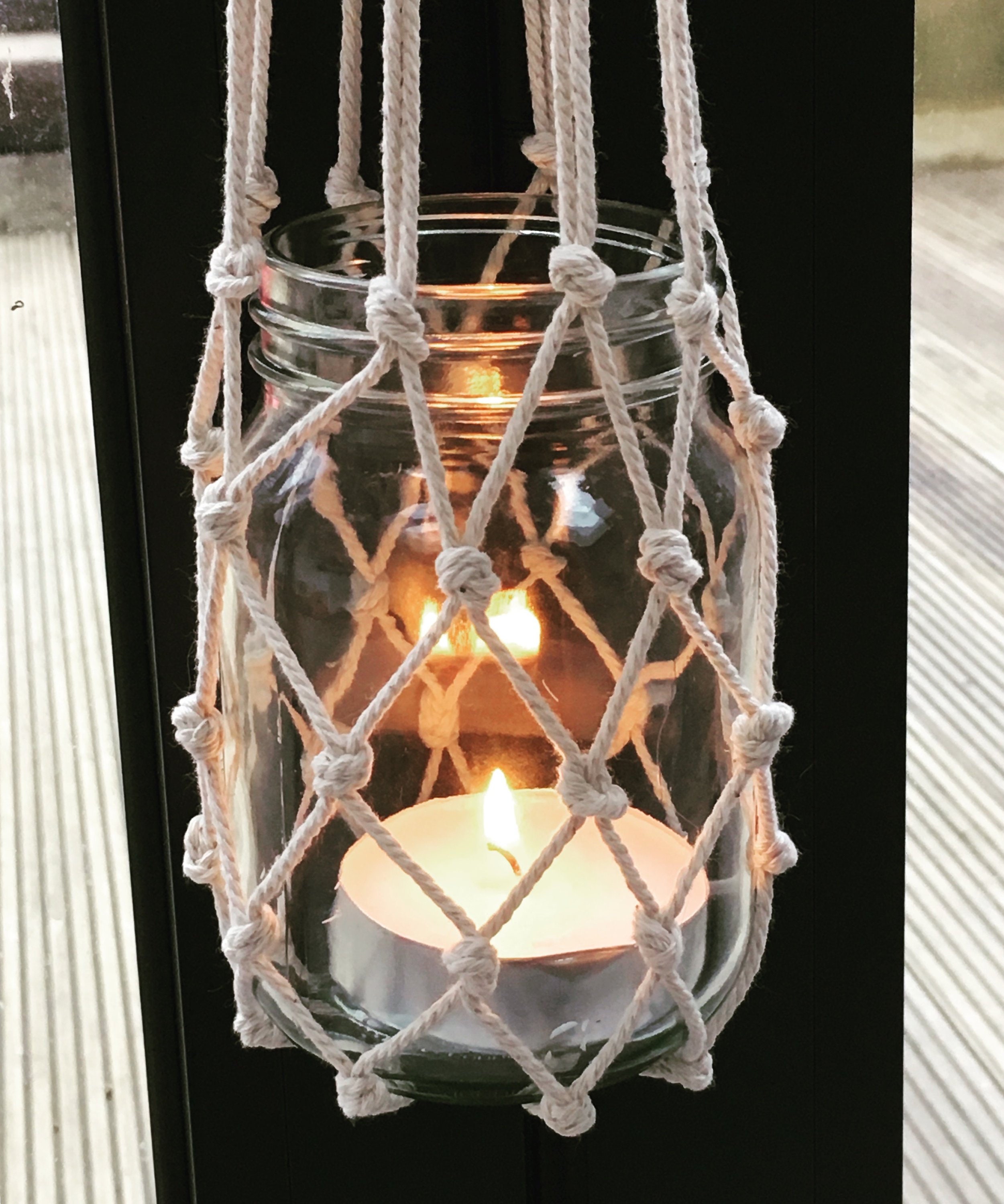 Macrame Votive Candle Holder Etsy
