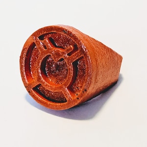 3D printed Orange Lantern corps ring of Greed