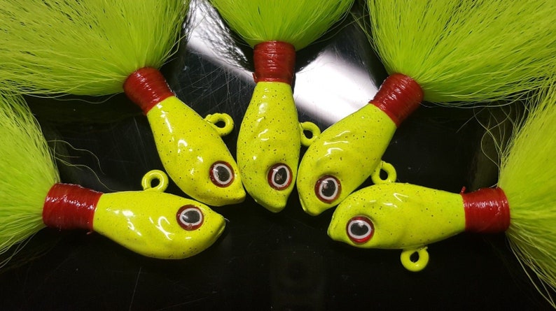 10 HTLURECO Ultra Minnow Jig Heads Striped Bass Fluke Ultra Point Lure Char