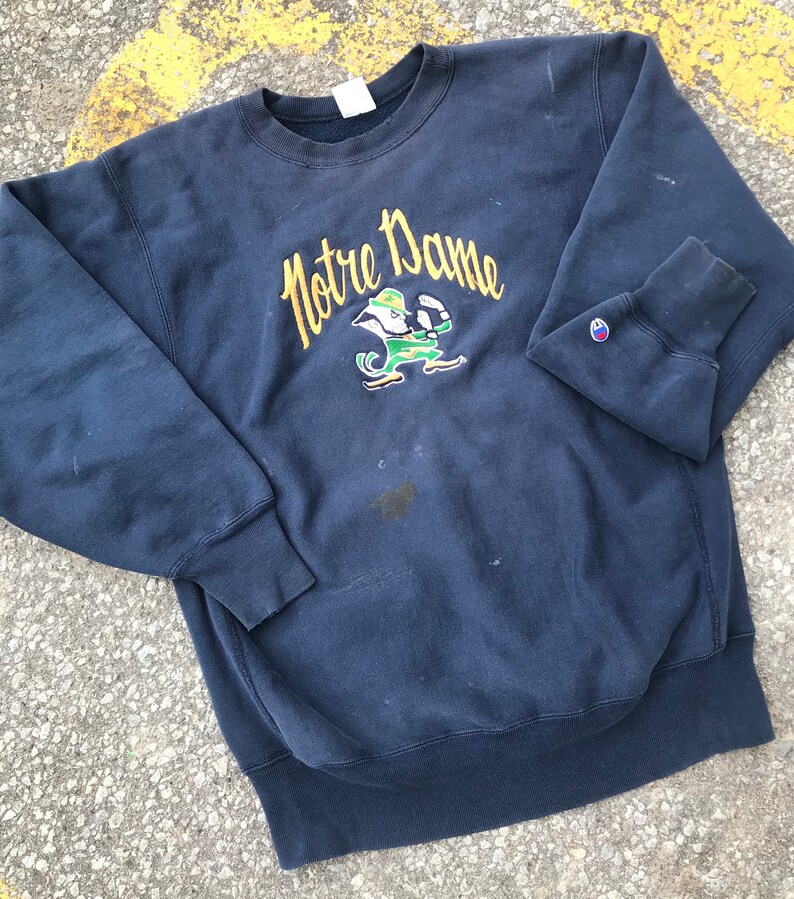 notre dame champion reverse weave sweatshirt