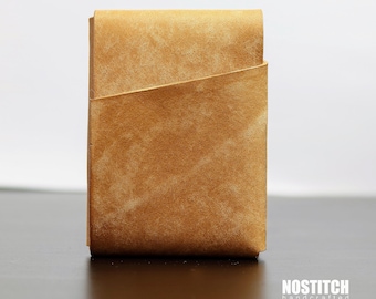 Stitchless Leather Card Wallet | Minimalist Origami Design with Quick Access Pocket