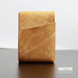 Carteira de cartões de couro sem costura | Carteira mínima de origami | Carteira dobrada para cartões de crédito | Carteira de couro envolvente