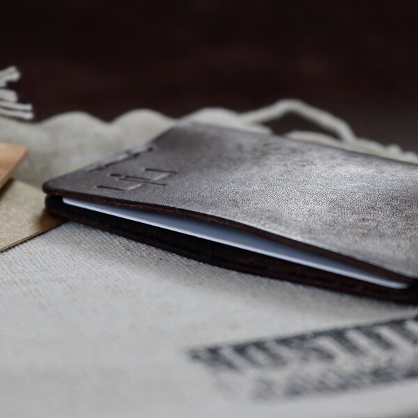 Minimal, super slim leather cards wallet | EDC cards holder | Men's, front pocket, wallet