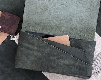 OnePlus Open origami leather wallet case. EU handmade from high quality Italian full grain veg tan leather