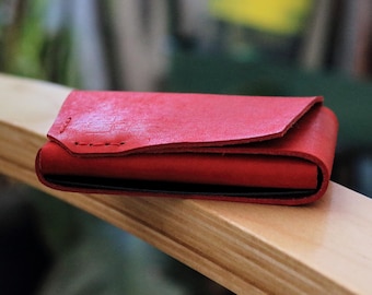Cartera de cuero delgada / La mejor billetera minimalista pequeña para tarjetas / Cartera exclusiva de diseñador con bolsillo frontal / Regalo de billetera para hombres