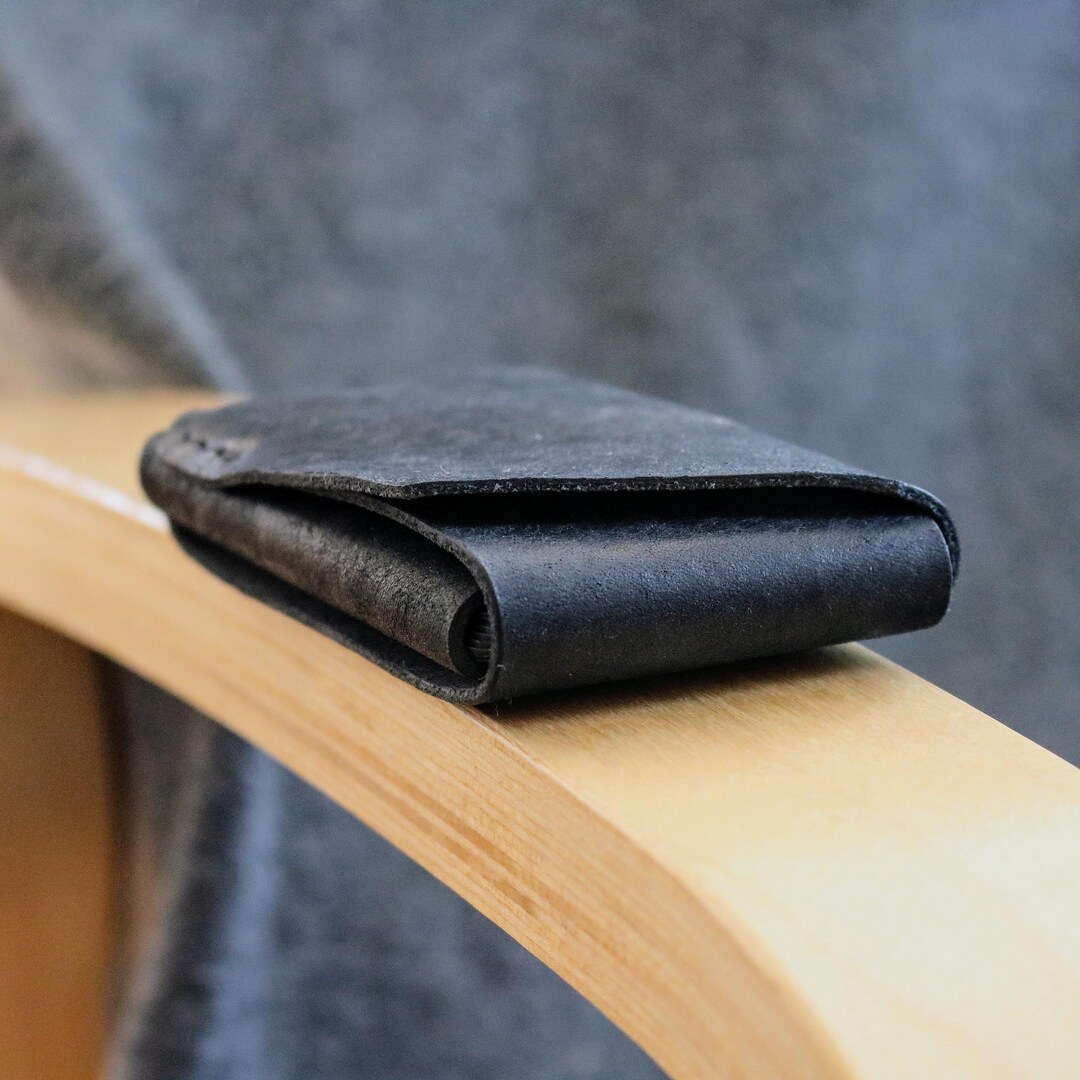 Slim Leather Front Pocket Wallet: Handmade Minimalist Design - Etsy