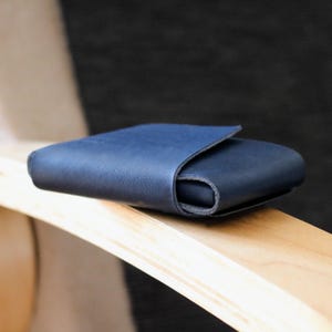 Dunne origami leren portemonnee voor creditcards - met de hand gemaakt in de EU van Italiaans volnerf leer