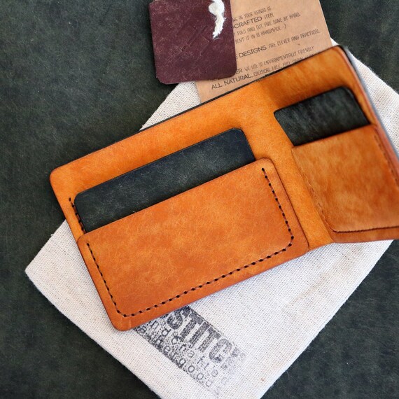 Two Tone Leather Wallet for USD Margot Olive and Olmo Etsy