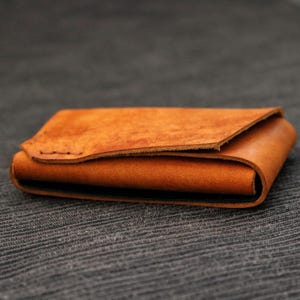 Cartera fina de piel auténtica / Cartera pequeña para tarjetas de crédito / Cartera mini para tarjetas / Cartera para hombre para tarjetas