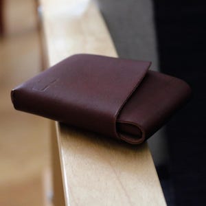 Origami leren portemonnee zonder creditcard: met de hand gemaakt in de EU van Italiaans volnerf leer