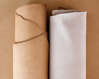 Piezas de cuero Vacchetta curtido vegetalmente: Paneles de cuero de plena flor para trabajar la piel.