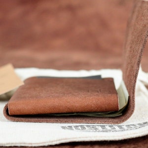 Portafoglio da uomo in pelle con tasca frontale pieghevole / Portafoglio dal design minimalista / Piccolo porta carte in pelle di alta qualità Nostitch / Portafoglio EDC