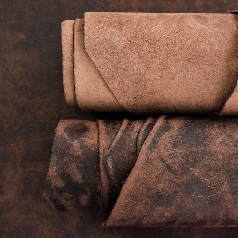 Brown Italian leather precut panels for small leather goods