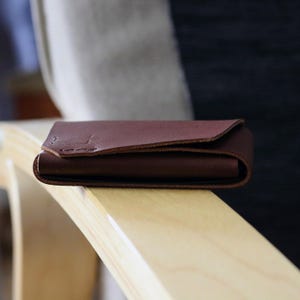 full grain leather wallet for cards | Mini men's small wallet | Front pocket thin leather card holder