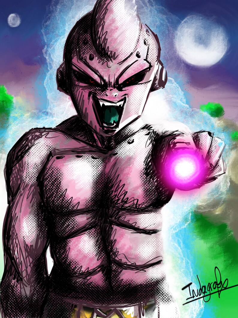 Kid Buu Fan Art On Forex 1 Meter By 75 Cm - 