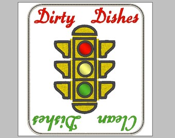 Dirty/Clean Dishes Magnet Embroidery Design