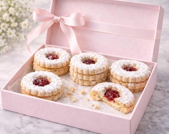 Raspberry Vanilla Cream Linzer Shortbread Cookies- Gluten-Free vegan option