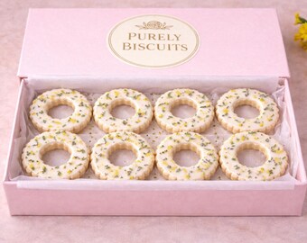 Lemon thyme wreath Shortbread Cookies: Organic Elegant Tea Dessert, Gluten Free Vegan Option