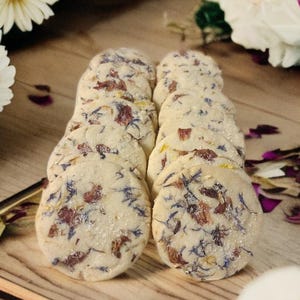 12pc  Edible Pressed  flower Shortbread shortbread all natural, organic gluten free cookie French biscuit baby shower bridal