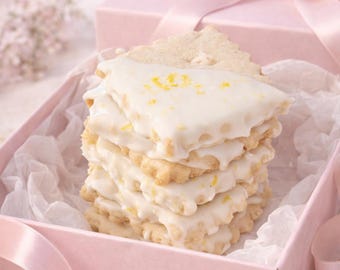 Lemon Shortbread Cookies  Floral Tea Party Cookies