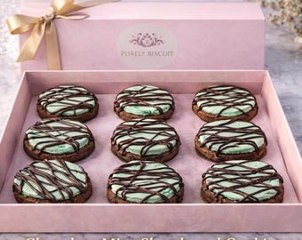 Chocolate mint cream shortbread cookie -Gluten-Free/Vegan organic baby bridal shower