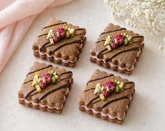 Raspberry Cream Chocolate Sandwich Shortbread Cookies Gluten free Vegan option Gourmet Biscuits gift box