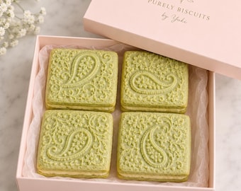 Elegant Embossed Shortbread Sandwich Cookies with Champagne Cream Filling – Luxury Tea Cookies