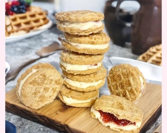 12pc Gluten free cherry cheesecake sandwich cookies all natural, organic cookie European butter, French biscuit