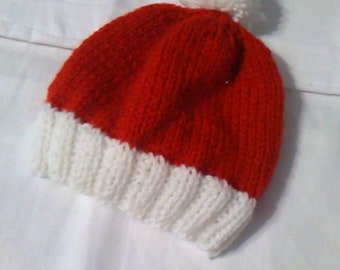 Bonnet Pompon Rouge Etsy