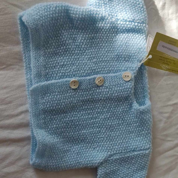 gilet bébé bleu pastel