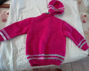 ensemble pull et bonnet enfant