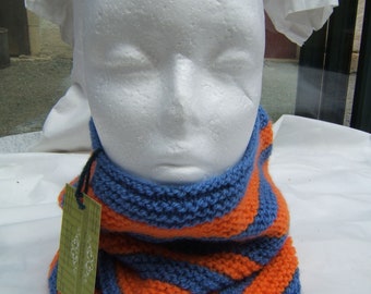 snood orange et bleu mixte