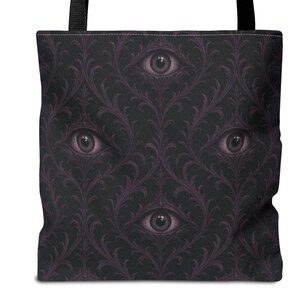 Gothic All-Seeing Eyes Pattern Tote Bag