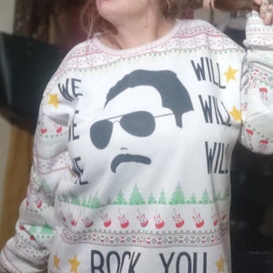 We will rock you Ugly Christmas shirt Freddie Mercury of Queen Xmas Sweatshirt