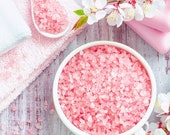 Himalayan Bath Salt With Rose Petals And Japanese Crystals Himalaya Badesalz mit Rosenblüten