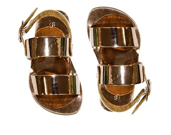 Rose Gold Sandals for Girls Leather Handmade Greek Sandals Etsy