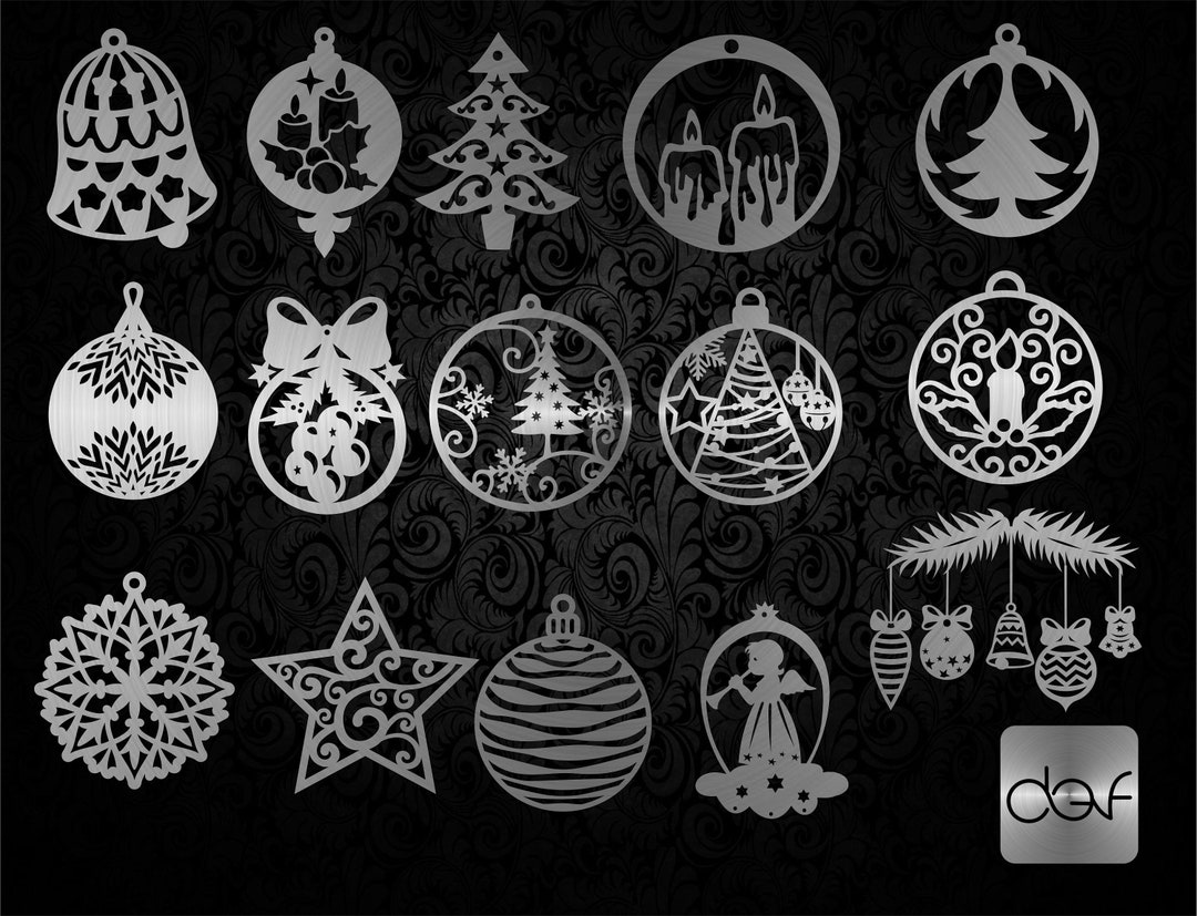 Christmas Ornaments Pack Clipart DXF CNC Dxf for Plasma - Etsy