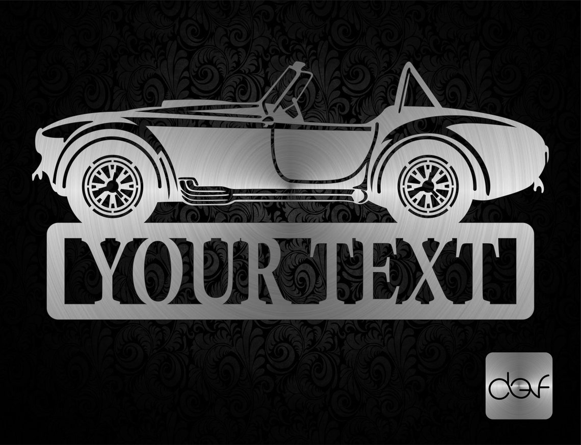 Car with custom name monogram DXF CNC dxf for Plasma Laser Etsy