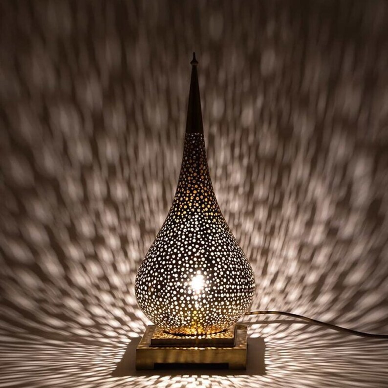 Moroccan Table Lamp Bedside Lamp Gold Lamp Floor Lighting Etsy
