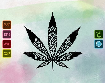 Download Pot Leaf Mandala Etsy PSD Mockup Templates